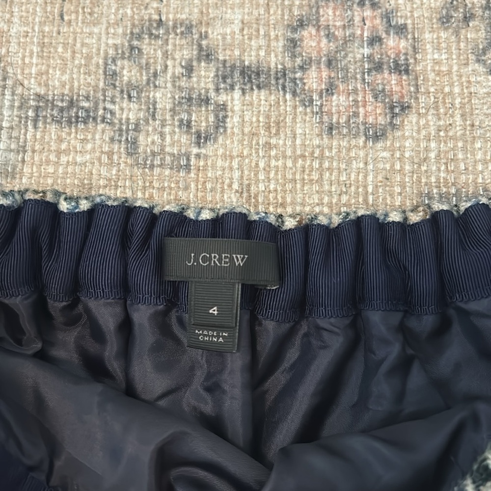 J. Crew Houndstooth Wool Ruffle Mini Skirt - Picture 4 of 7
